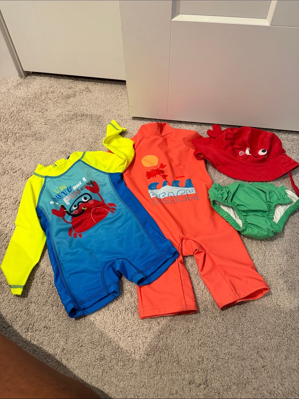 Toddler Crab Swim Set - Blue, Yellow, Coral, Red, Green